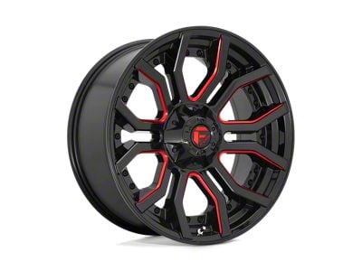 Fuel Wheels Rage Gloss Black with Red Tinted Clear 8-Lug Wheel; 22x10; -18mm Offset (15-19 Silverado 3500 HD SRW)