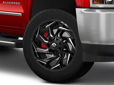 Fuel Wheels Reaction Gloss Black Milled 8-Lug Wheel; 22x12; -44mm Offset (15-19 Silverado 3500 HD SRW)
