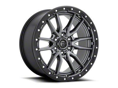 Fuel Wheels Rebel Matte Gunmetal with Black Ring 8-Lug Wheel; 22x10; -18mm Offset (15-19 Silverado 3500 HD SRW)