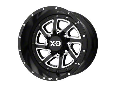 Fuel Wheels Scepter Gloss Black Milled 8-Lug Wheel; 22x12; -44mm Offset (15-19 Silverado 3500 HD SRW)