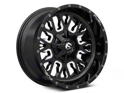 Fuel Wheels Stroke Gloss Black Milled 8-Lug Wheel; 20x9; 20mm Offset (15-19 Silverado 3500 HD SRW)