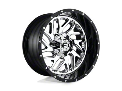 Fuel Wheels Triton Chrome with Gloss Black Lip 8-Lug Wheel; 20x10; -19mm Offset (15-19 Silverado 3500 HD SRW)
