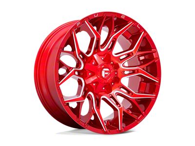 Fuel Wheels Twitch Candy Red Milled 8-Lug Wheel; 22x10; -18mm Offset (15-19 Silverado 3500 HD SRW)