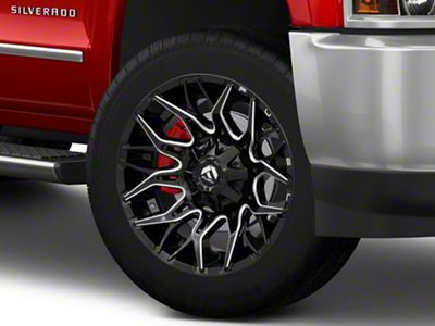 Fuel Wheels Twitch Glossy Black Milled 8-Lug Wheel; 22x10; -18mm Offset (15-19 Silverado 3500 HD SRW)