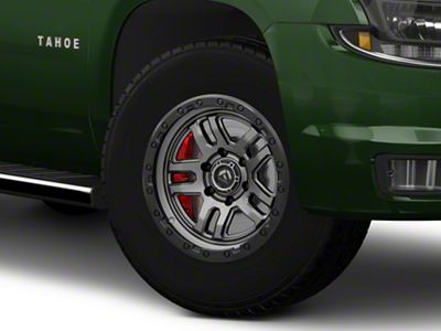 Fuel Wheels Ammo Matte Gunmetal with Black Bead Ring 6-Lug Wheel; 18x9; 20mm Offset (15-20 Tahoe)