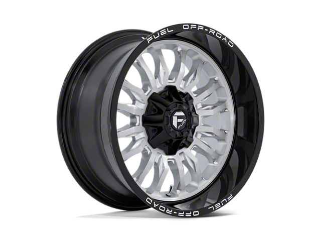 Fuel Wheels Arc Silver Brushed Face with Milled Black Lip 6-Lug Wheel; 20x10; -18mm Offset (15-20 Tahoe)