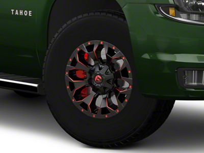 Fuel Wheels Assault Matte Black Red Milled 6-Lug Wheel; 17x9; 2mm Offset (15-20 Tahoe)