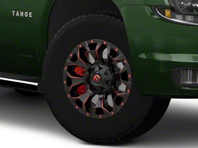 Fuel Wheels Assault Matte Black Red Milled 6-Lug Wheel; 18x9; 19mm Offset (15-20 Tahoe)