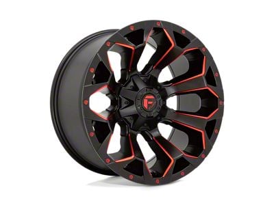 Fuel Wheels Assault Matte Black Red Milled 6-Lug Wheel; 20x12; -43mm Offset (15-20 Tahoe)
