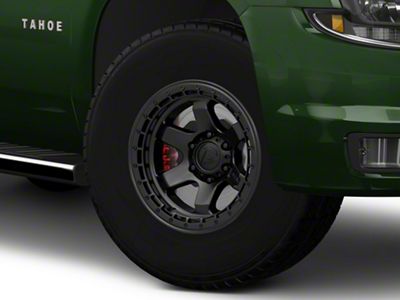 Fuel Wheels Block Matte Black with Black Ring 6-Lug Wheel; 17x9; 1mm Offset (15-20 Tahoe)