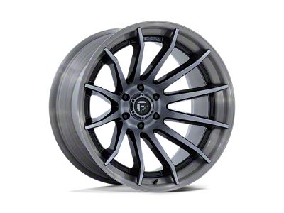 Fuel Wheels Burn Gloss Black with Brushed Gray Tint Face and Lip 6-Lug Wheel; 20x9; 1mm Offset (15-20 Tahoe)