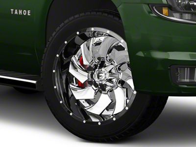 Fuel Wheels Cleaver Chrome with Gloss Black 6-Lug Wheel; 22x12; -44mm Offset (15-20 Tahoe)