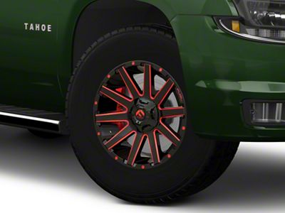 Fuel Wheels Contra Gloss Black with Red Tinted Clear 6-Lug Wheel; 18x9; 1mm Offset (15-20 Tahoe)