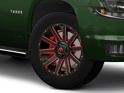 Fuel Wheels Contra Gloss Black with Red Tinted Clear 6-Lug Wheel; 20x9; 20mm Offset (15-20 Tahoe)