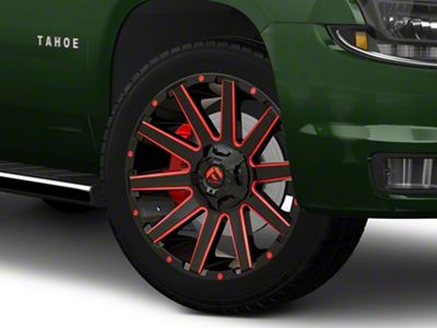 Fuel Wheels Contra Gloss Black with Red Tinted Clear 6-Lug Wheel; 22x12; -43mm Offset (15-20 Tahoe)