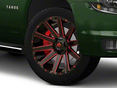Fuel Wheels Contra Gloss Black with Red Tint 6-Lug Wheel; 22x10; -19mm Offset (15-20 Tahoe)