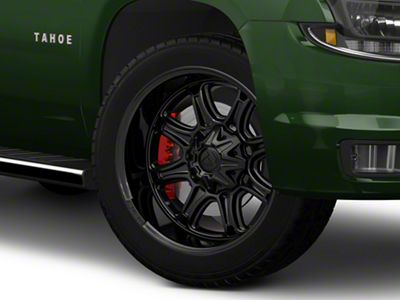Fuel Wheels Darkstar Matte Black with Gloss Black Lip 6-Lug Wheel; 22x10; -18mm Offset (15-20 Tahoe)