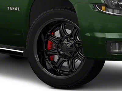 Fuel Wheels Darkstar Matte Black with Gloss Black Lip 6-Lug Wheel; 22x10; 10mm Offset (15-20 Tahoe)
