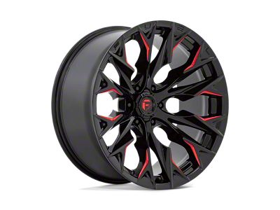 Fuel Wheels Flame Gloss Black Milled with Candy Red 6-Lug Wheel; 22x10; -18mm Offset (15-20 Tahoe)