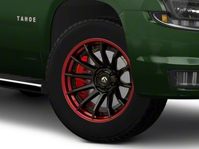 Fuel Wheels Fusion Forged Burn Matte Black with Candy Red Lip 6-Lug Wheel; 20x10; -18mm Offset (15-20 Tahoe)