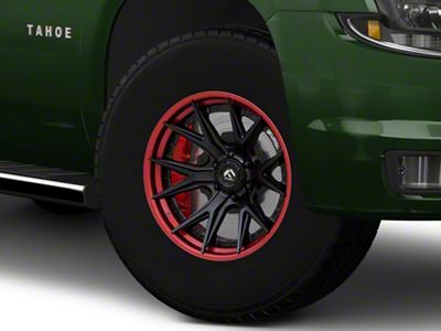 Fuel Wheels Fusion Forged Catalyst Matte Black with Candy Red Lip 6-Lug Wheel; 20x10; -18mm Offset (15-20 Tahoe)