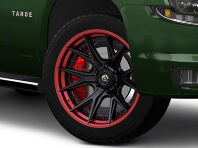 Fuel Wheels Fusion Forged Catalyst Matte Black with Candy Red Lip 6-Lug Wheel; 22x10; -18mm Offset (15-20 Tahoe)