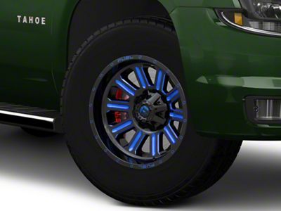 Fuel Wheels Hardline Gloss Black with Blue Tinted Clear 6-Lug Wheel; 18x9; -12mm Offset (15-20 Tahoe)