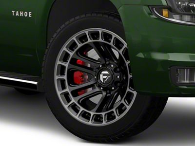 Fuel Wheels Heater Matte Black Double Dark Tint Machined 6-Lug Wheel; 22x10; -13mm Offset (15-20 Tahoe)