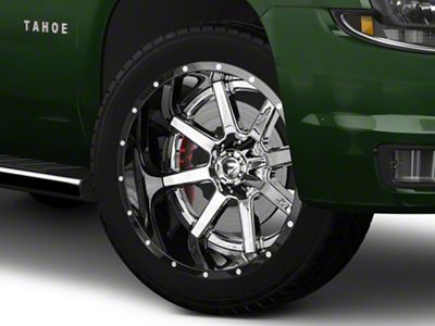 Fuel Wheels Maverick Chrome with Gloss Black Lip 6-Lug Wheel; 22x14; -70mm Offset (15-20 Tahoe)