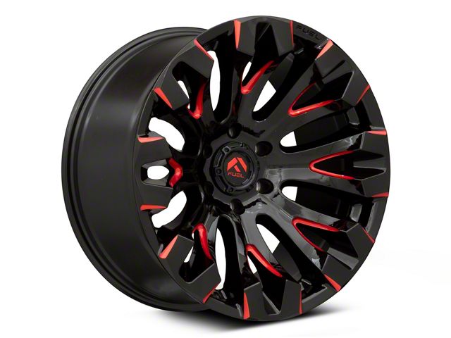 Fuel Wheels Quake Gloss Black Milled with Red Accents 6-Lug Wheel; 20x10; -18mm Offset (15-20 Tahoe)