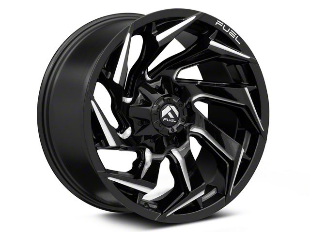 Fuel Wheels Reaction Gloss Black Milled 6-Lug Wheel; 24x12; -44mm Offset (15-20 Tahoe)