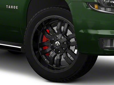 Fuel Wheels Sledge Matte Black with Gloss Black Lip 6-Lug Wheel; 22x10; -18mm Offset (15-20 Tahoe)