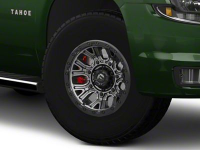 Fuel Wheels Traction Matte Gunmetal with Black Ring 6-Lug Wheel; 17x9; 1mm Offset (15-20 Tahoe)