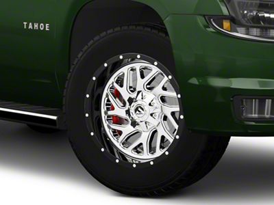 Fuel Wheels Triton Chrome with Gloss Black Lip 6-Lug Wheel; 20x12; -44mm Offset (15-20 Tahoe)