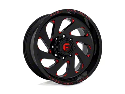 Fuel Wheels Vortex Gloss Black with Red Tinted Clear 6-Lug Wheel; 20x12; -44mm Offset (15-20 Tahoe)
