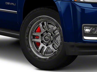 Fuel Wheels Ammo Matte Gunmetal with Black Bead Ring 6-Lug Wheel; 20x10; -18mm Offset (15-20 Yukon)