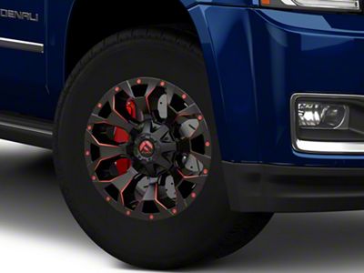 Fuel Wheels Assault Matte Black Red Milled 6-Lug Wheel; 17x9; 2mm Offset (15-20 Yukon)