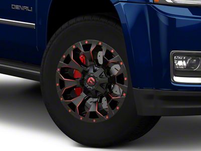 Fuel Wheels Assault Matte Black Red Milled 6-Lug Wheel; 18x9; 1mm Offset (15-20 Yukon)