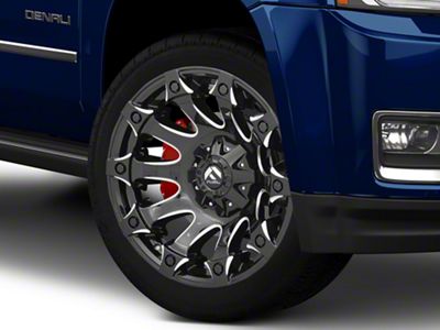 Fuel Wheels Battle Axe Gloss Black Milled 6-Lug Wheel; 22x12; -44mm Offset (15-20 Yukon)