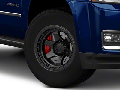 Fuel Wheels Block Matte Black with Black Ring 6-Lug Wheel; 17x9; 1mm Offset (15-20 Yukon)