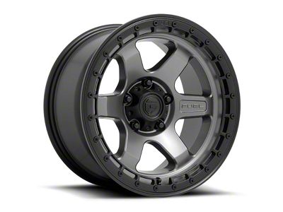 Fuel Wheels Block Matte Gunmetal with Black Ring 6-Lug Wheel; 17x9; -12mm Offset (15-20 Yukon)