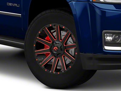 Fuel Wheels Contra Gloss Black with Red Tinted Clear 6-Lug Wheel; 18x9; -12mm Offset (15-20 Yukon)