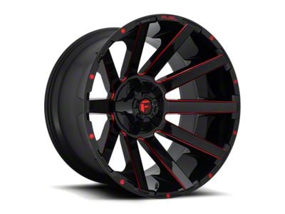 Fuel Wheels Contra Gloss Black Red Tinted Clear 6-Lug Wheel; 24x12; -44mm Offset (15-20 Yukon)
