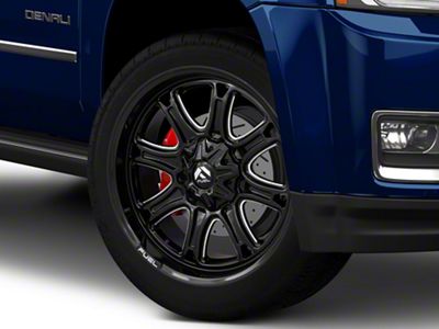 Fuel Wheels Darkstar Gloss Black Milled 6-Lug Wheel; 24x12; -44mm Offset (15-20 Yukon)
