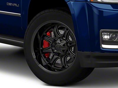 Fuel Wheels Darkstar Matte Black with Gloss Black Lip 6-Lug Wheel; 20x10; -18mm Offset (15-20 Yukon)