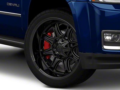 Fuel Wheels Darkstar Matte Black with Gloss Black Lip 6-Lug Wheel; 22x10; 10mm Offset (15-20 Yukon)