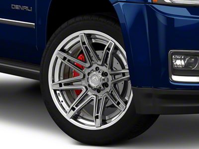 Fuel Wheels Fusion Forged Brawl Platinum with Chrome Lip 6-Lug Wheel; 22x12; -44mm Offset (15-20 Yukon)