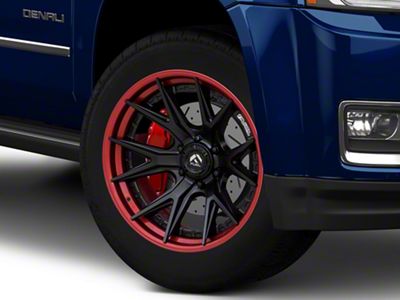 Fuel Wheels Fusion Forged Catalyst Matte Black with Candy Red Lip 6-Lug Wheel; 20x9; 1mm Offset (15-20 Yukon)