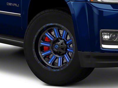 Fuel Wheels Hardline Gloss Black with Blue Tinted Clear 6-Lug Wheel; 18x9; 2mm Offset (15-20 Yukon)