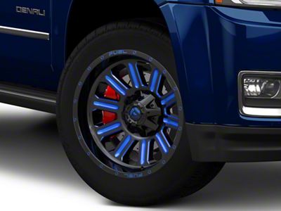 Fuel Wheels Hardline Gloss Black with Blue Tinted Clear 6-Lug Wheel; 20x9; 2mm Offset (15-20 Yukon)